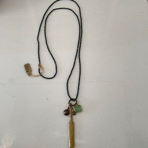 NWT necklace made with spinel beads & chalcedony, pyrite, and assorted charms